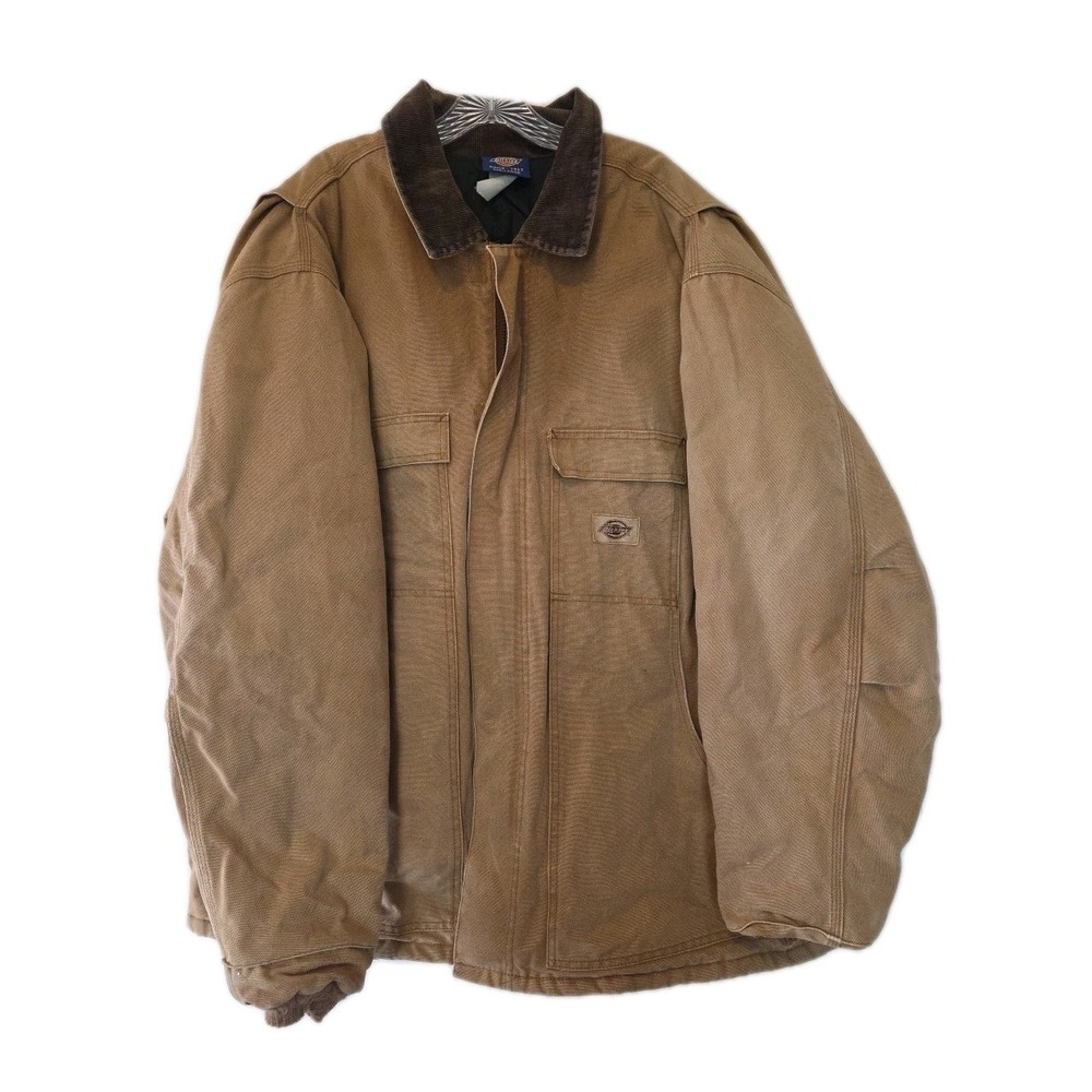Vintage Dickies Mens Canvas Chore Coat XXX Large Heavy Lined Cordeoy Collar Y2K